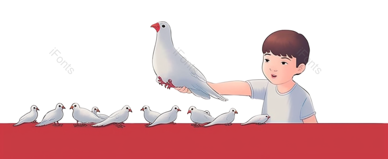 鸽子图片,儿童元素,幸福PNG,插画免抠素材